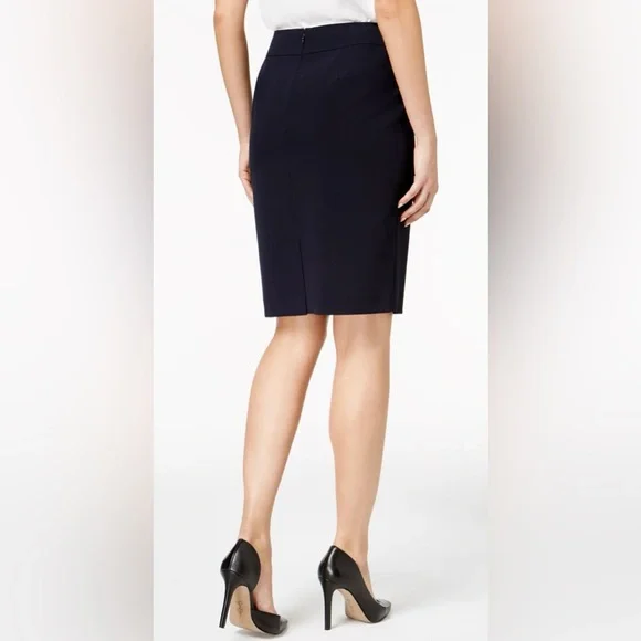 Nine West Stretch Pencil Skirt Black Art Nouveau Size 14 - Picture 3 of 8